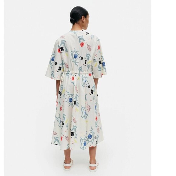 Marimekko Fiaali Herbaario Cotton Poplin Floral Dress Size 34/4 - Picture 4 of 15